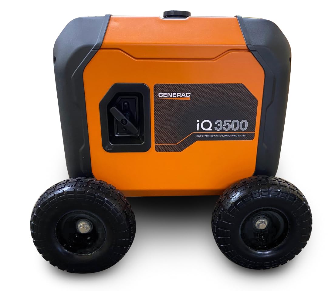 Generac iQ3500 Generator All Terrain Wheel Kit - Solid Never Flat Tires for Outdoor, Camping & Emergency Power Use - Heavy Duty Portable Mobility Solution
