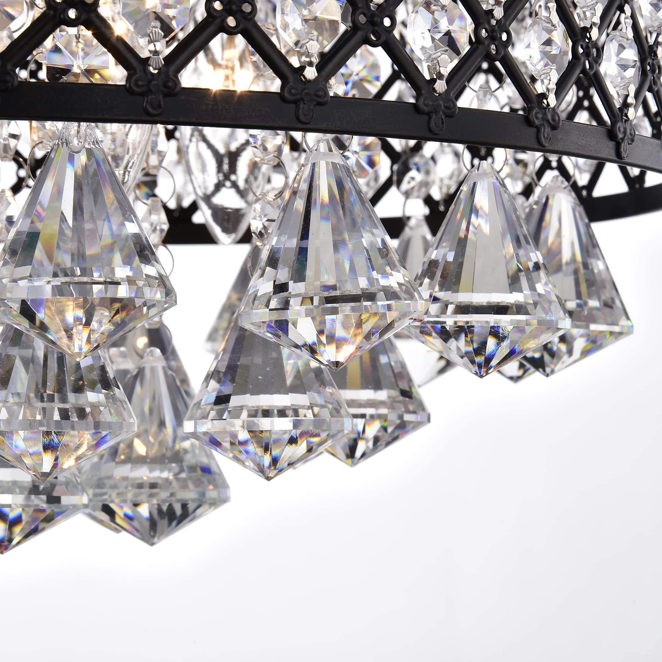 4-Light Modern Drum Chandelier Flush Mount Ceiling Light Fixture - 16.5
