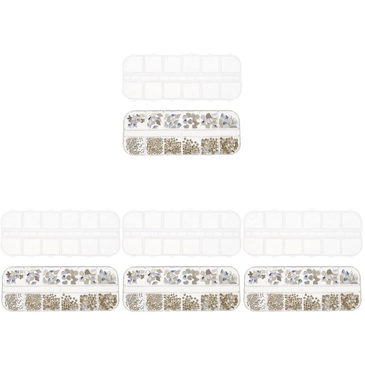 FRCOLOR 4pcs Flat Back Nail Rhinestones Set - Crystal Nail Gems Charms for Nail Art, DIY Manicure & Decoration - Perfect for Wedding, Party & Salon Use