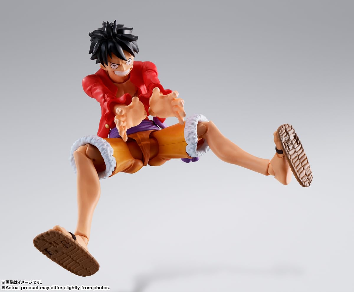 One Piece Monkey D. Luffy Action Figure - Tamashii Nations Bandai Spirits S.H.Figuarts - Raid on Onigashima Edition - Perfect for Anime Collectors & Display Decor