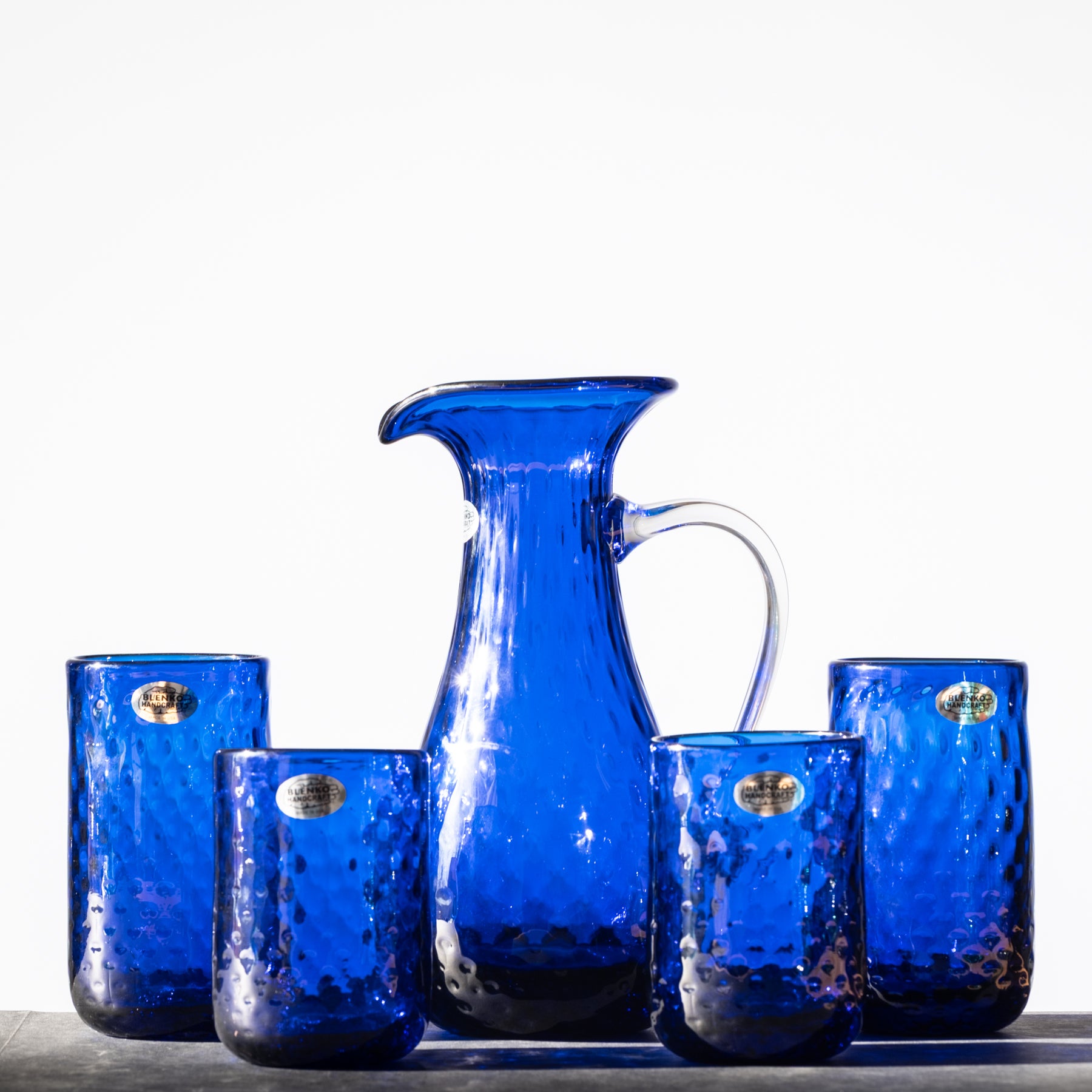 2511D Diamond Optic 12-Piece Drinkware Set - Cobalt Blue Glass Cups for Water, Juice & Cocktails - Elegant Barware for Parties, Weddings & Home Entertaining