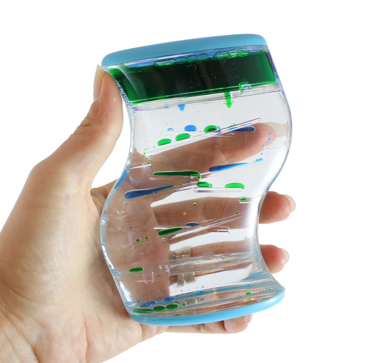 Dual Drip Liquid Timer Sensory Toy - Calming Motion Visual Stimulation for Stress Relief - Office Desk & Anxiety Relief Tool - Random Color (Great for Kids, ADHD, Autism & Meditation)