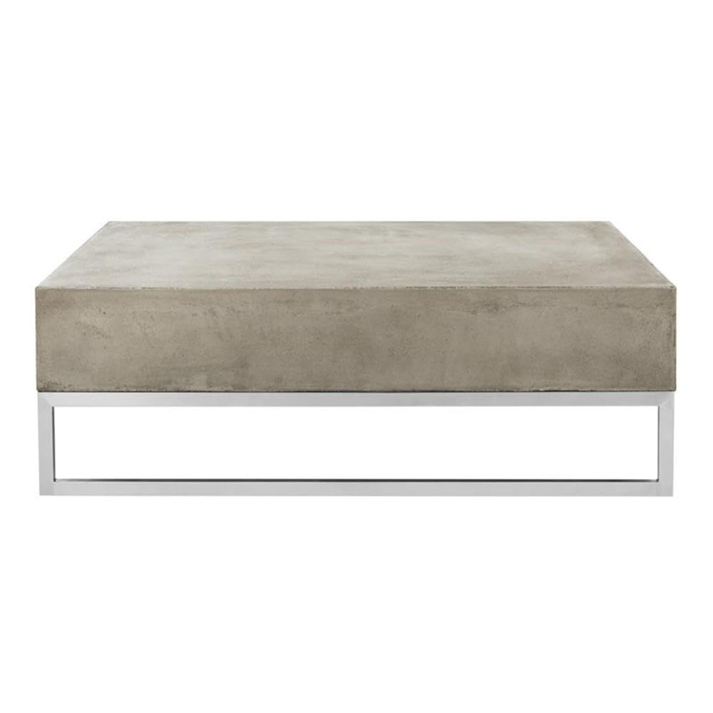 SAFAVIEH Dark Grey Concrete Coffee Table - Outdoor & Indoor Use