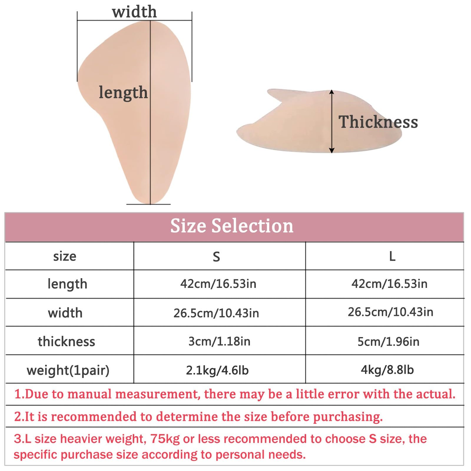 Wisfancy 2PCS Silicone Hip & Butt Pads - Crossdresser Fake Butt Enhancer, Removable Buttock Lift Shaper with Tummy Control - Perfect for Crossdressing, Cosplay & Body Contouring Under Clothes