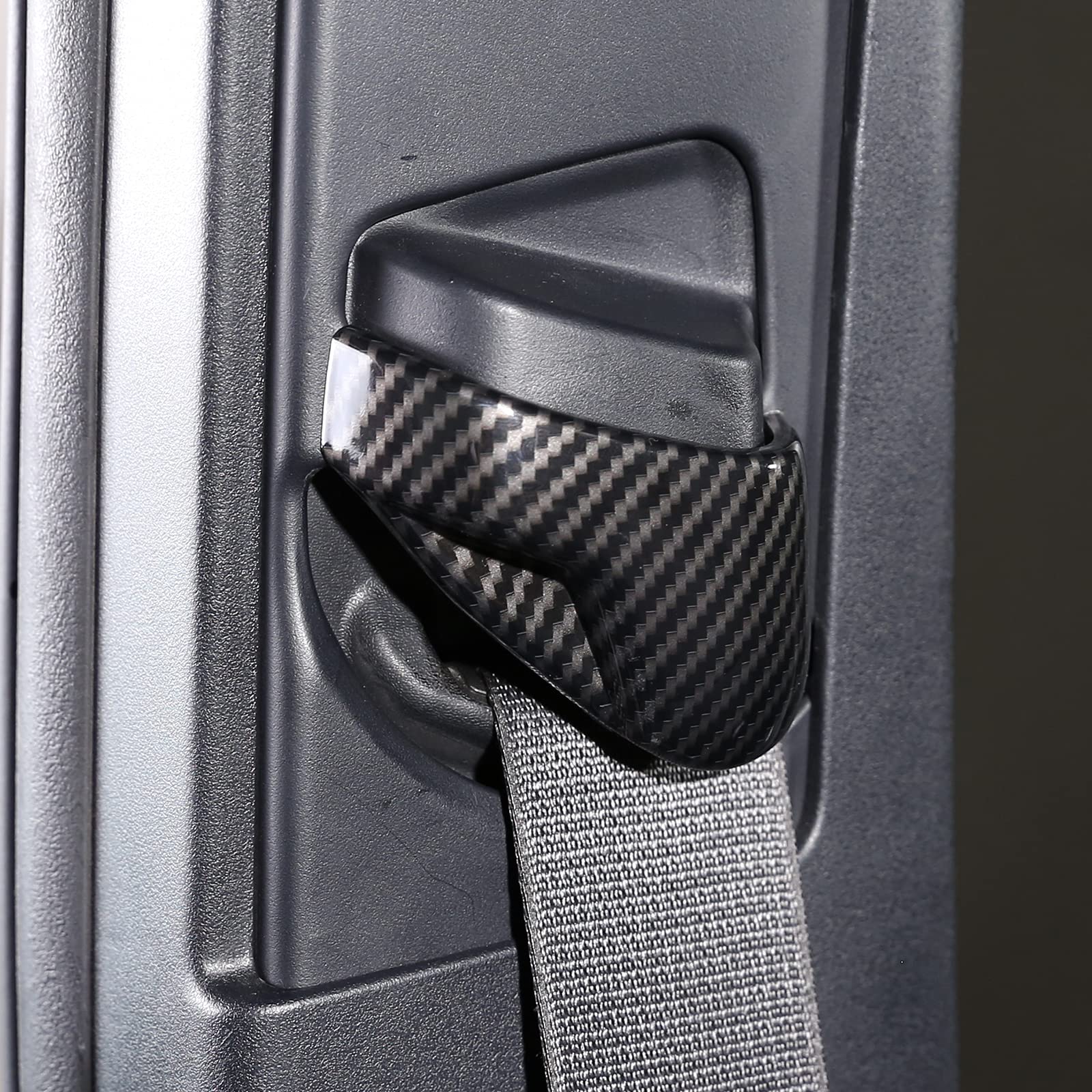 ABS Seat Belt Cover for Toyota Tacoma 2016-2023 - Carbon Fiber Interior Accessory Protector - Car Seat Belt Molding Trim Decoration - Perfect for Off-Roading & Daily Commute Protection