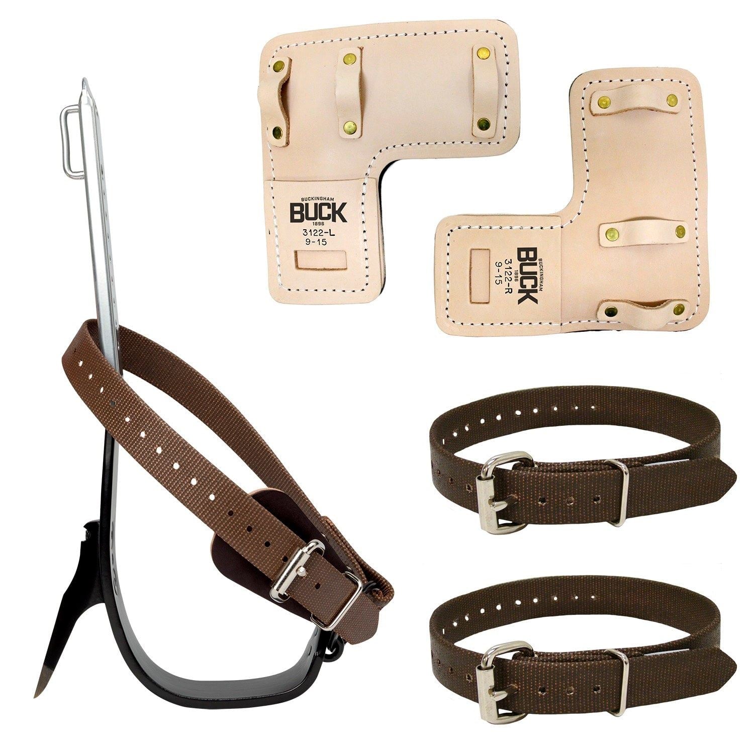 Buckingham SB95059 Complete Tree Climbing Kit with Gaffs - Professional Arborist Gear for Climbing, Trimming & Maintenance | Durable Steel Spikes & Straps for Safety