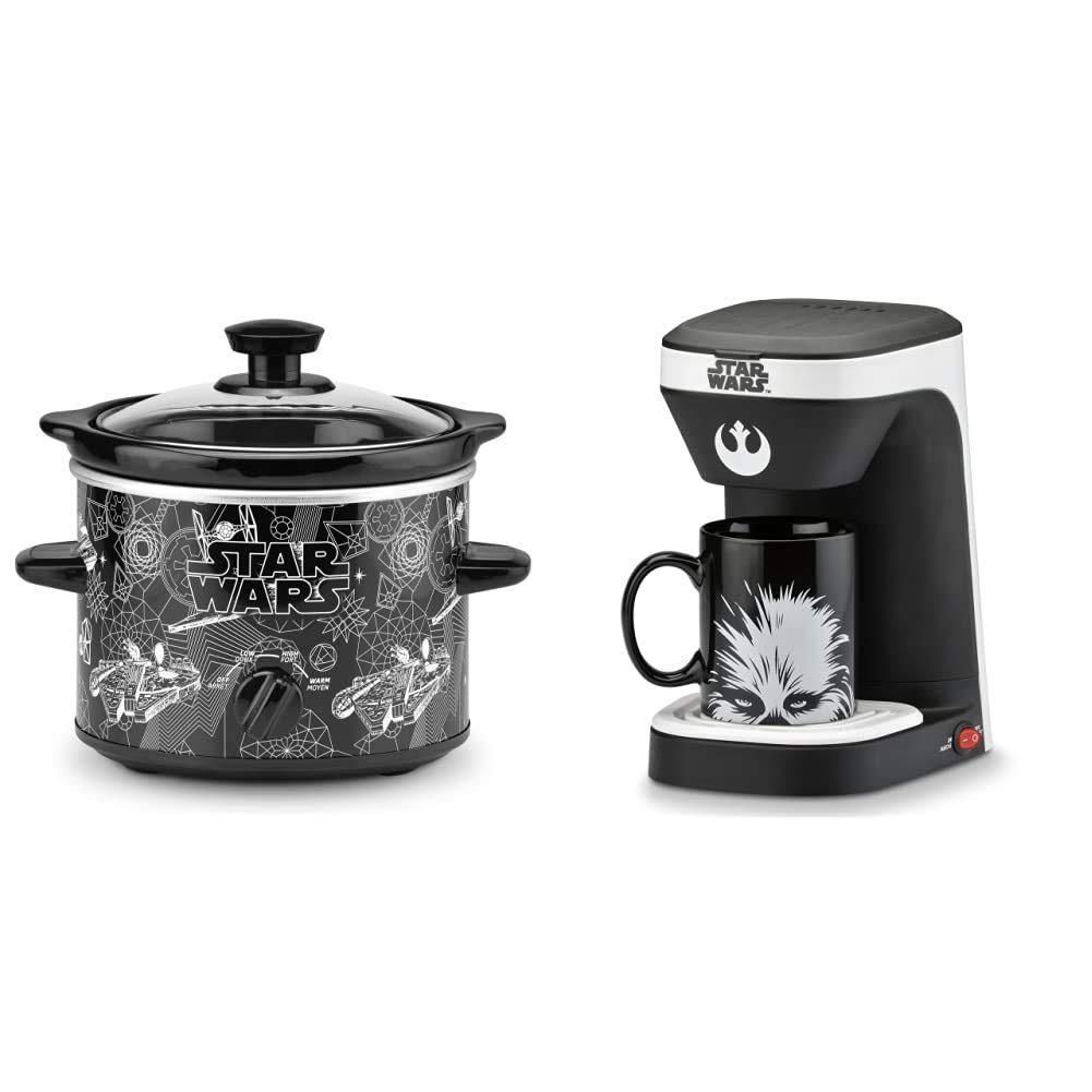 Star Wars 2-Quart Slow Cooker & 1-Cup Coffee Maker with Mug Set - Perfect for Movie Nights, Office Use & Gift Giving