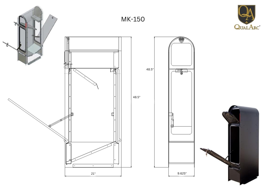 Secure Locking Mailbox with Morning Rose Design - Front & Rear Mail Retrieval for Home & Office | Durable Outdoor Mailbox for Apartments, Houses & Businesses