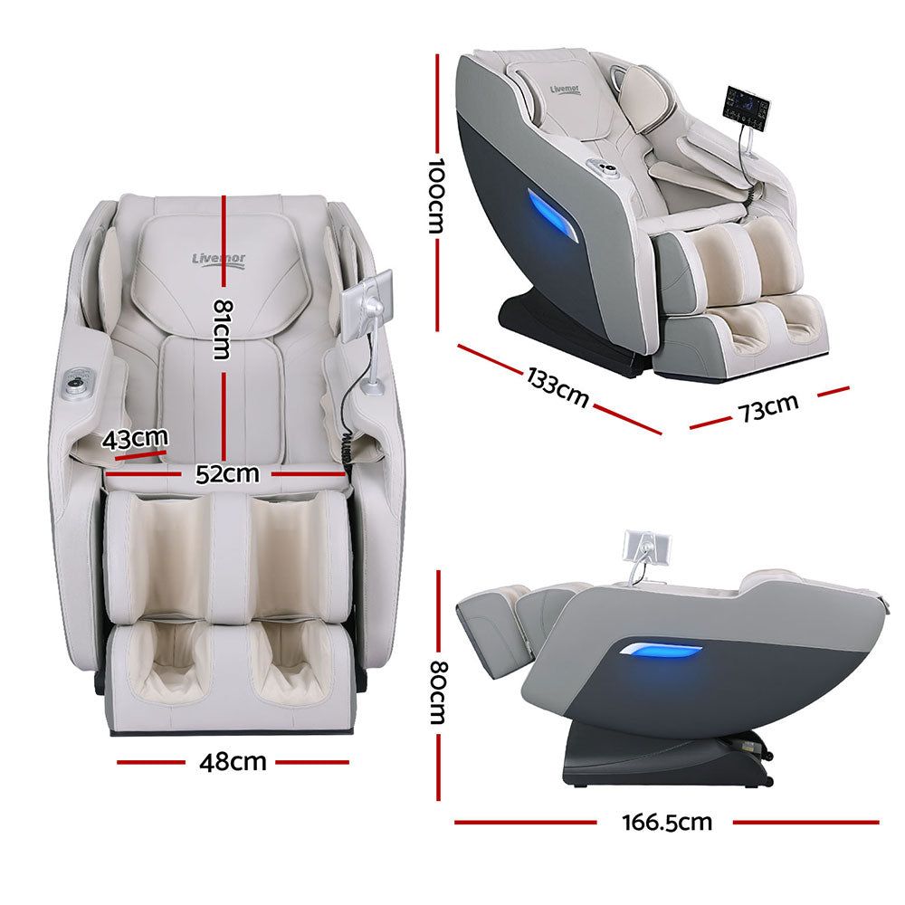 Livemor Electric Massage Chair with Recliner - Full Body Shiatsu Massage for Home & Office - Perfect for Relaxation, Pain Relief & Stress Relief