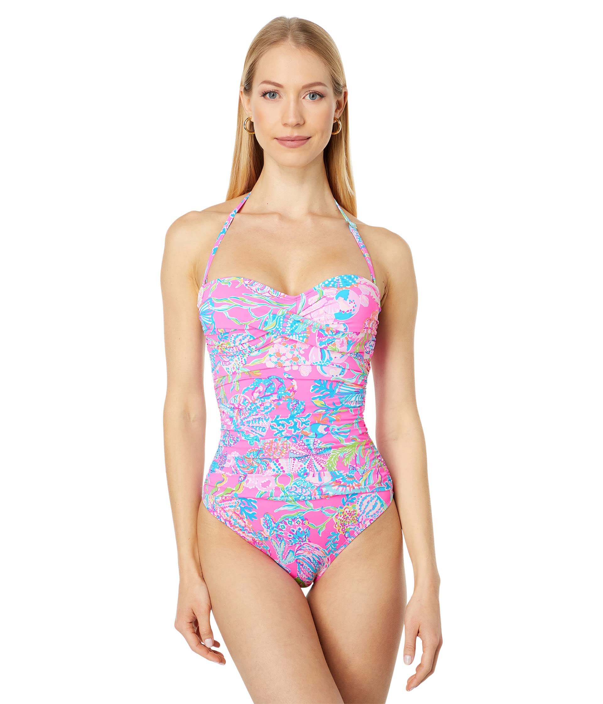 Lilly Pulitzer Women's Flamenco One-Piece Swimsuit - Stylish Floral Print Bathing Suit for Beach, Pool & Vacation | Plus Size Options Available