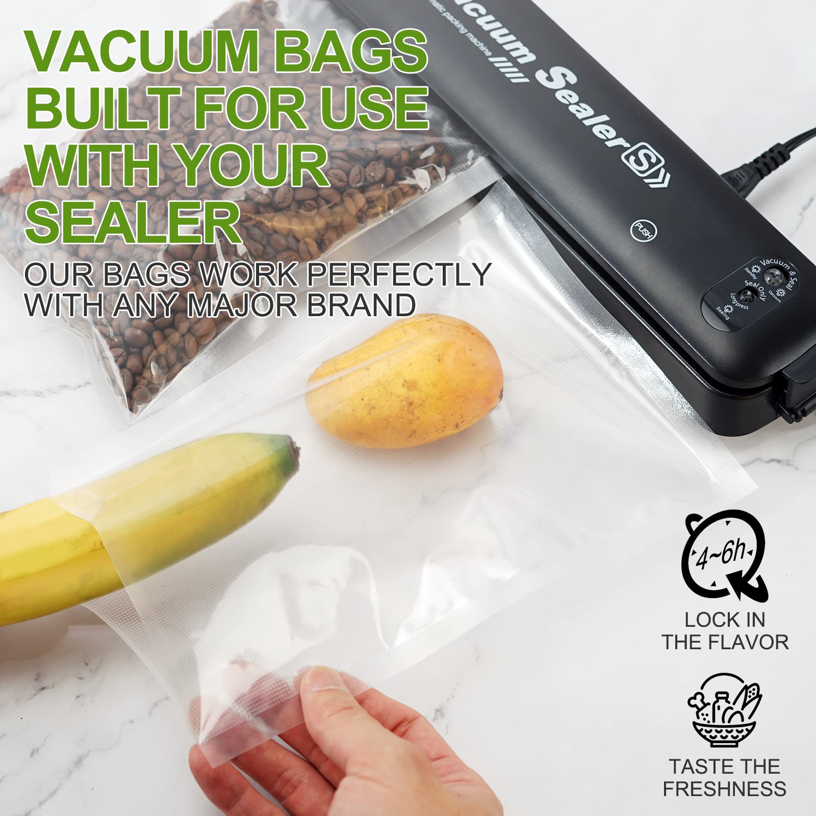 W&Y Vacuum Sealer Rolls 6” x 20’ - 3 Pack BPA-Free Commercial Grade Embossed Vacuum Sealer Bags for Freezer Storage, Sous Vide Cooking & Food Preservation | Ideal for Meal Prep, Long-Term Food Storage & Kitchen Organization