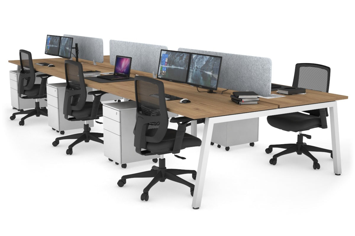 Quadro 6-Person Office Workstation Desk - 1400L x 800W with Cable Management - Perfect for Team Collaboration & Open Office Spaces