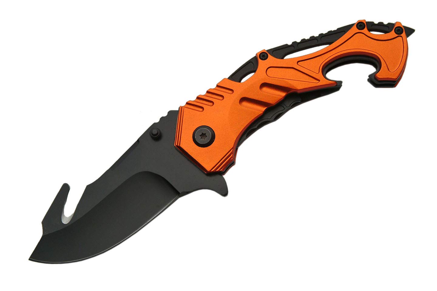 SZCO Supplies 300287-OR Orange Utility Assisted Opening Knife - Tactical, Outdoor, Camping & EDC Use