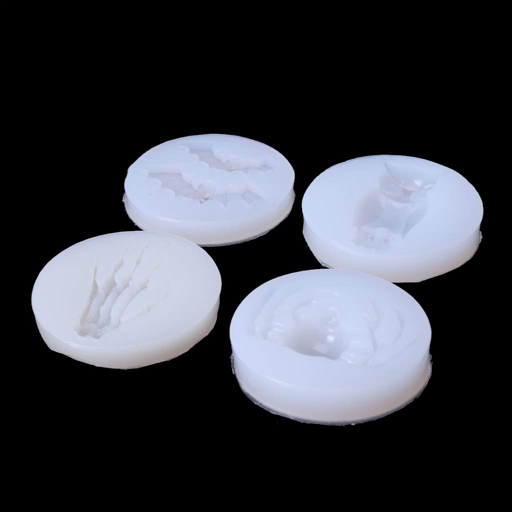 Halloween Epoxy Resin Mold for DIY Crafts - Bat, Owl, Spider & Skeleton Hand Shapes - Jewelry Making, Cake Decorating & Home Decor - Perfect for Halloween Party Decorations & Birthday Gifts