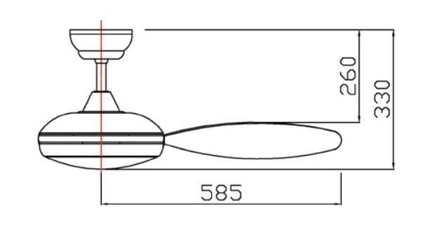 Fanco Girasol 46 Inch 3 Blade DC Ceiling Fan with Remote Control - Quiet & Energy Efficient for Living Room, Bedroom, or Office