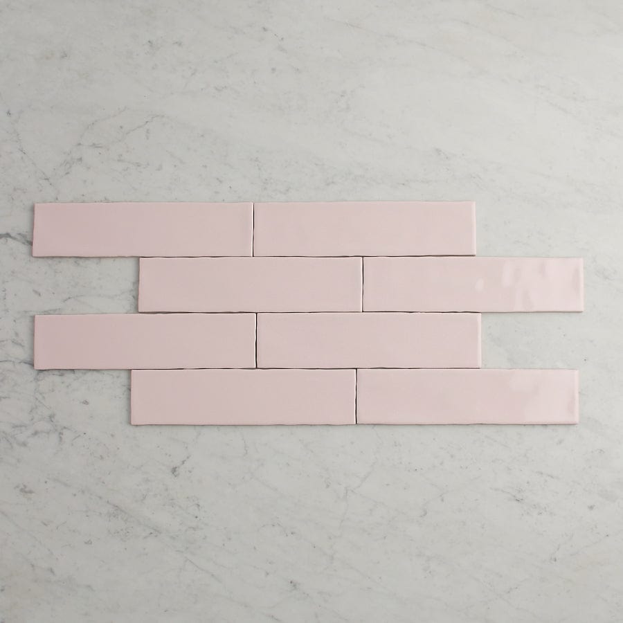 Premium Newport Gloss Subway Baby Pink Ceramic Tile - Perfect for Kitchen Backsplash, Bathroom Walls & Home Decor