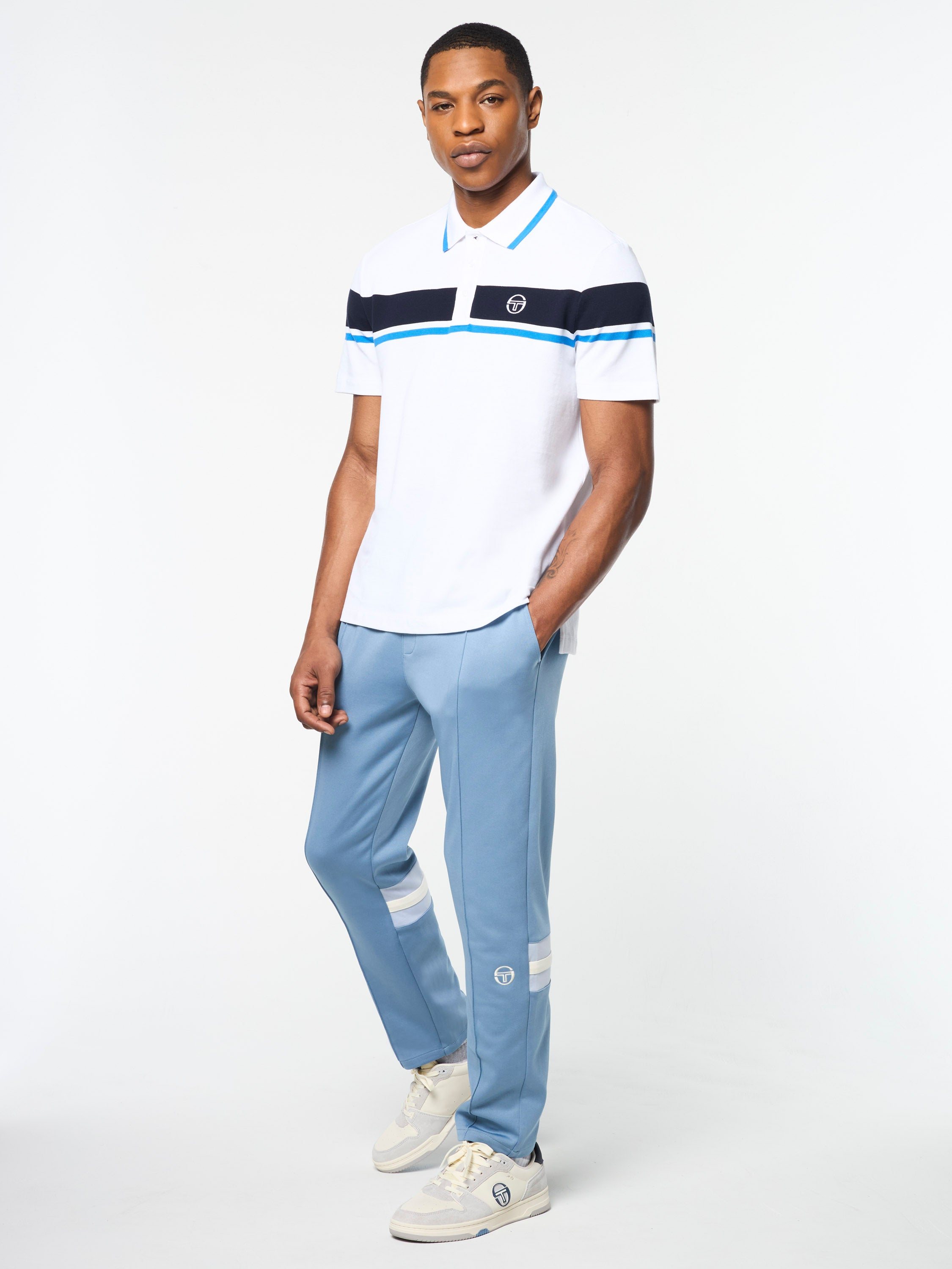 Damarindo Men's Classic French Blue Polo Shirt - Breathable Cotton, Slim Fit Casual Wear for Golf, Office & Outdoor Activities