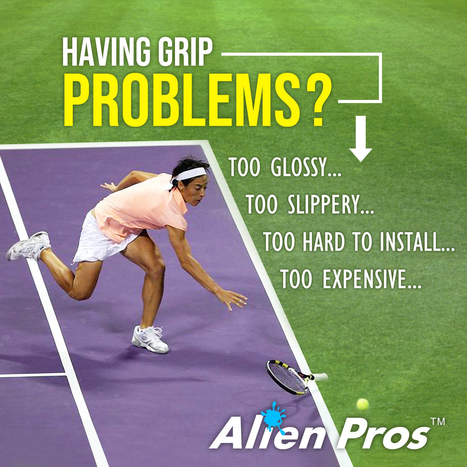 ALIEN PROS 18 Pack Blue Tennis Racket Grip Tape – Precut, Light Tac Feel, Durable Tennis Grip for Enhanced Performance on Court