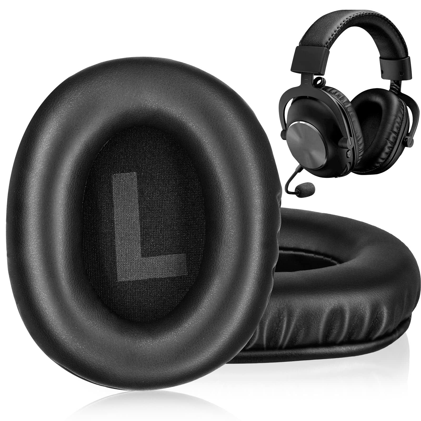 Premium Replacement Earpads for Logitech G Pro & G Pro X Gaming Headset - Genuine Leather Ear Cushions - Enhanced Comfort for Long Gaming Sessions & Noise Isolation
