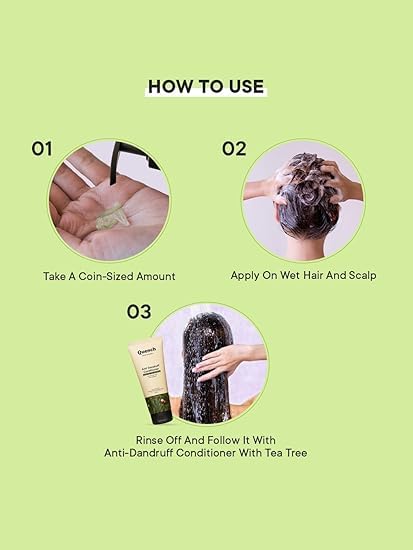 Tea Tree Oil Anti Dandruff Shampoo for Men & Women - 8.5oz (250ml) Scalp Treatment for Dry, Itchy Scalp & Flakes - Sulfate Free & Paraben Free - Perfect for Daily Hair Care Routine