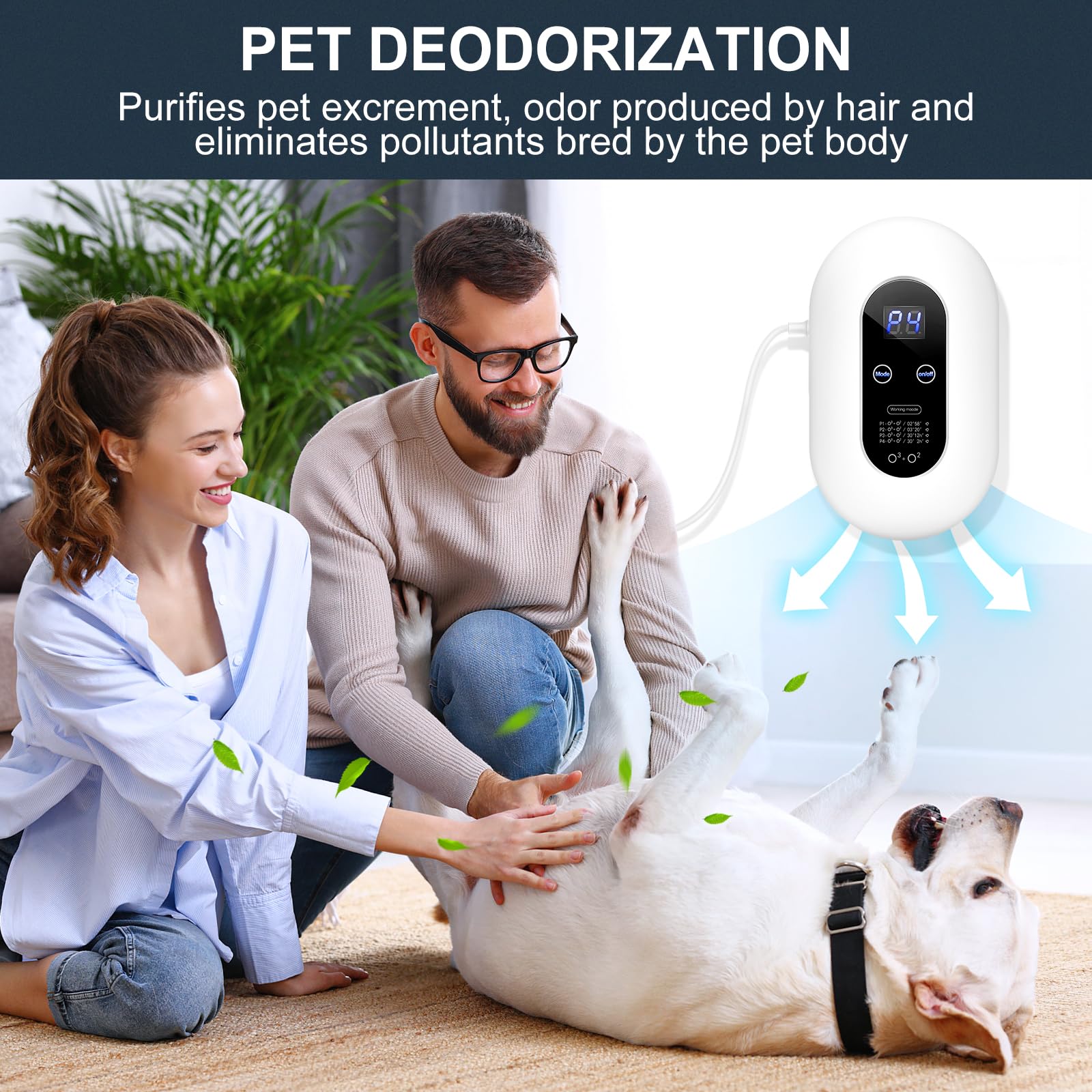 Ozone Odor Eliminator Plug-in - 99% Effective for Cat Litter, Dog Poop, Smoke & Formaldehyde | Air Freshener for Home, Bedroom, Bathroom, Kitchen, Car & Shoes | White Air Purifier for Pet Odors & Strong Smells