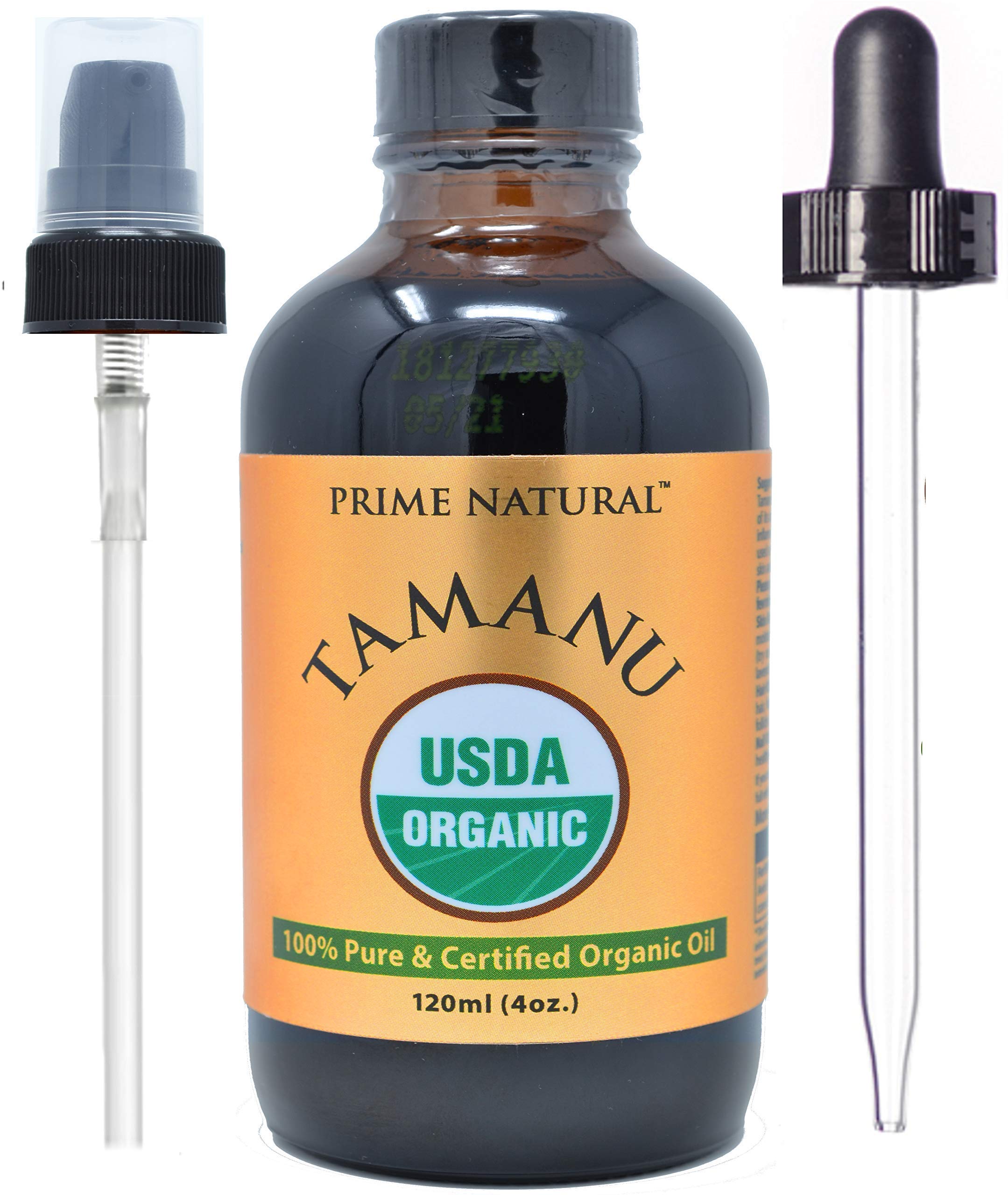 Organic Tamanu Oil & Castor Oil Bundle (4oz Each) - USDA Certified, Cold Pressed, Virgin, Unrefined - Vegan Face, Hair & Skin Moisturizer - Natural Treatment for Acne, Scars, Dry Skin & Hair Growth - Perfect for DIY Beauty & Aromatherapy