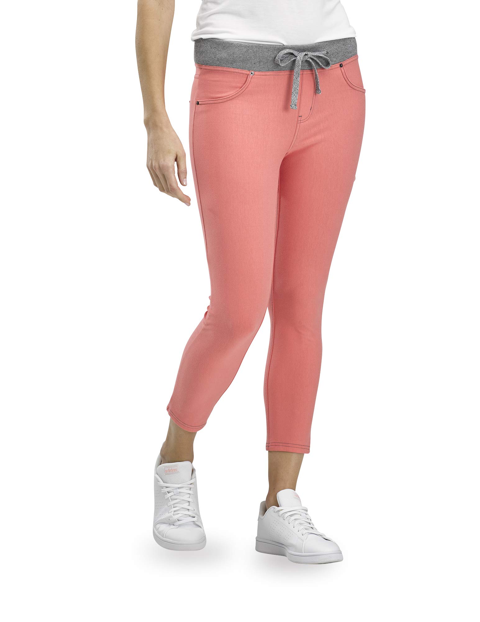 HUE Women's Denim Capri Leggings - Stretchy Comfort Pants for Yoga, Workout & Casual Wear | Plus Size Options Available