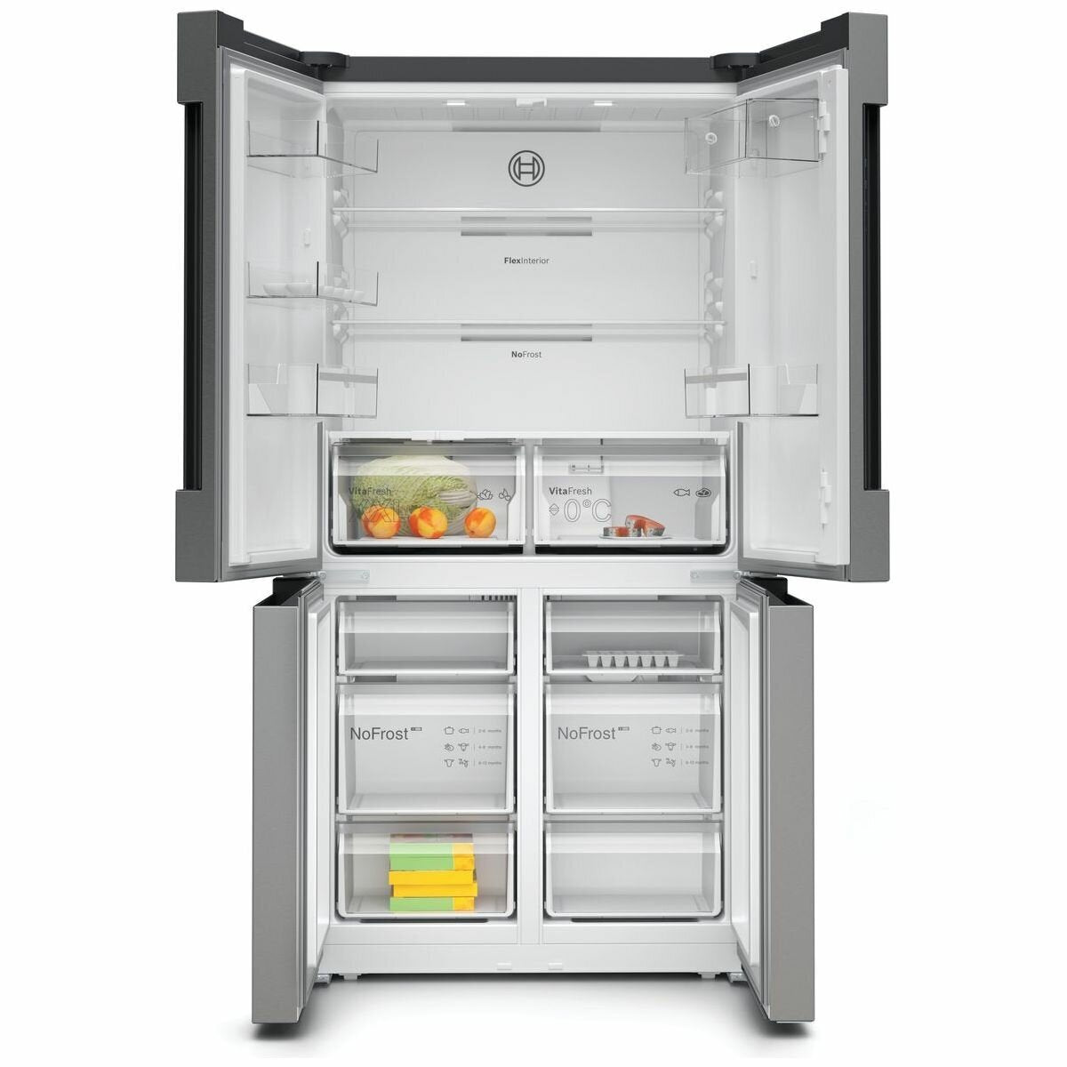 Bosch Series 4 French Door Refrigerator with MultiDoor Design - KFN96VPEAA - Energy Efficient Stainless Steel Fridge for Modern Kitchens