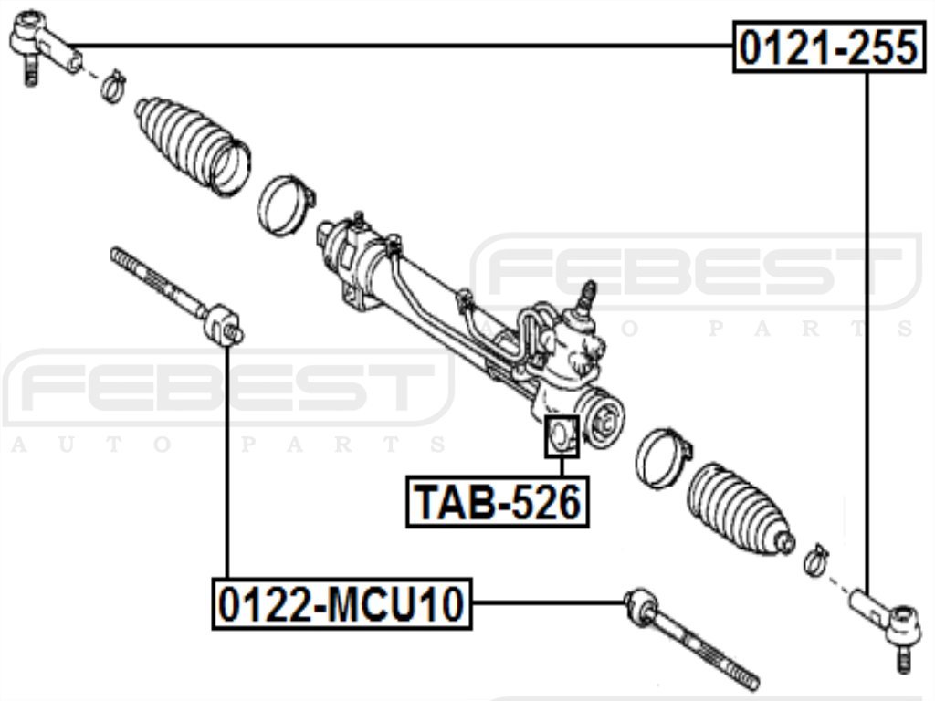 Febest Axial Joint (Rack End) for Toyota - High-Quality Replacement Part for Smooth Steering - Perfect for Toyota Rack and Pinion Repair & Maintenance