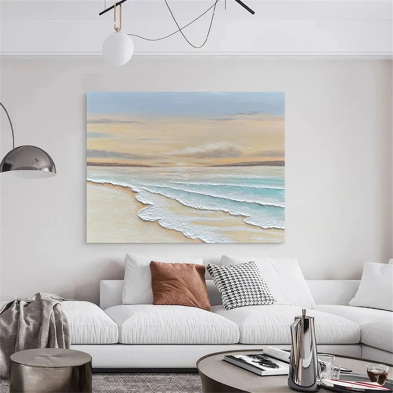 Ocean and Sky Painting #OS 161 - Handmade Canvas Wall Art for Home Decor, Office & Living Room - Coastal Landscape Artwork for Beach House & Modern Interior Design