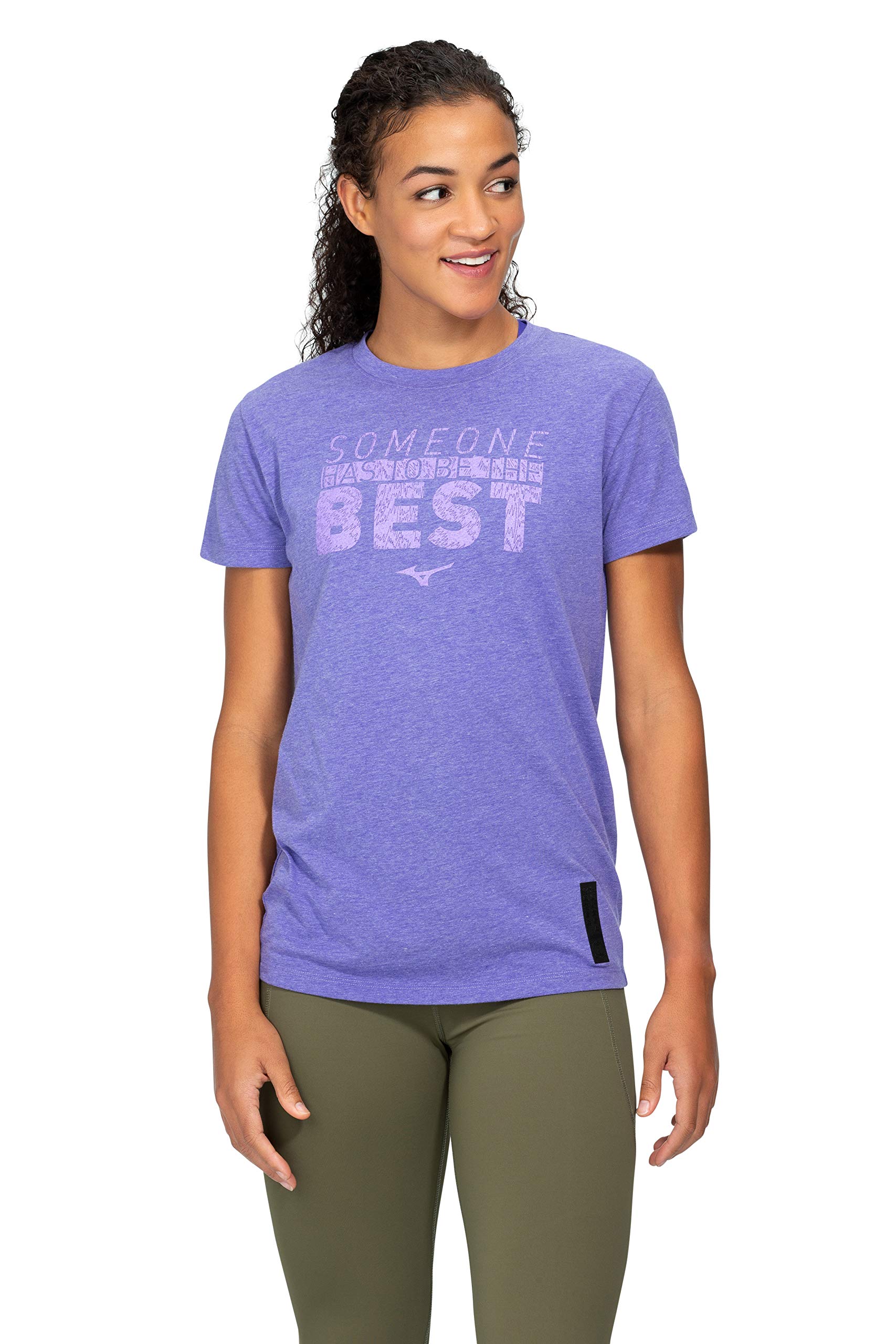 Mizuno Women's Ronda Rousey Performance Workout T-Shirt - Moisture-Wicking & Breathable for Gym, Running & Fitness Training