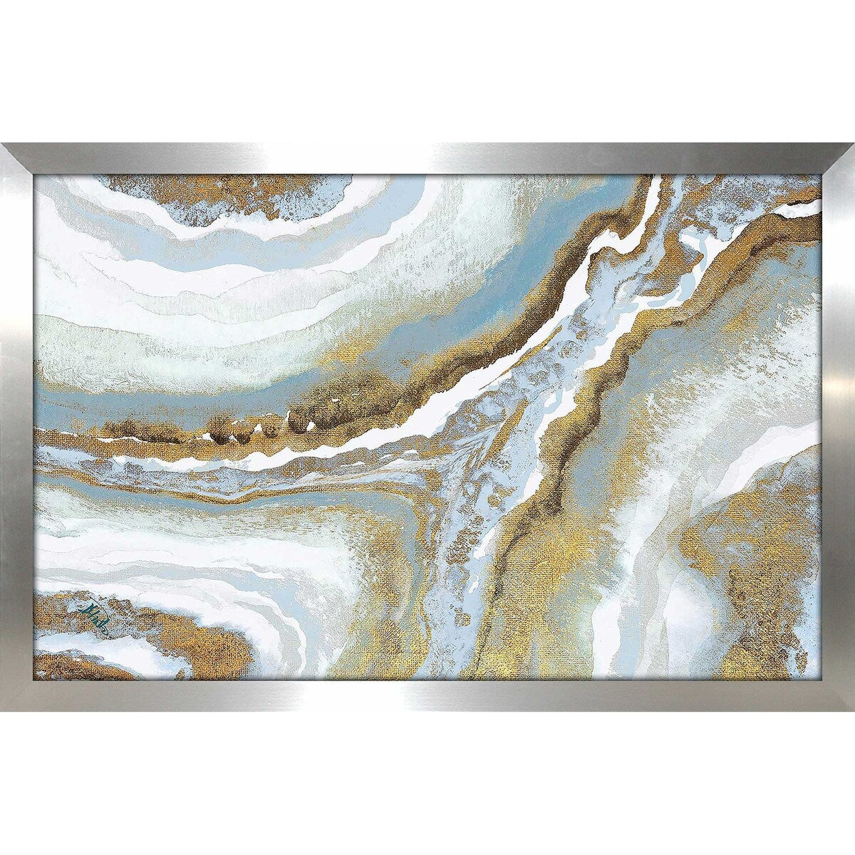 Blue Agate Horizontal Print on Acrylic - Stunning Wall Art for Home & Office Decor