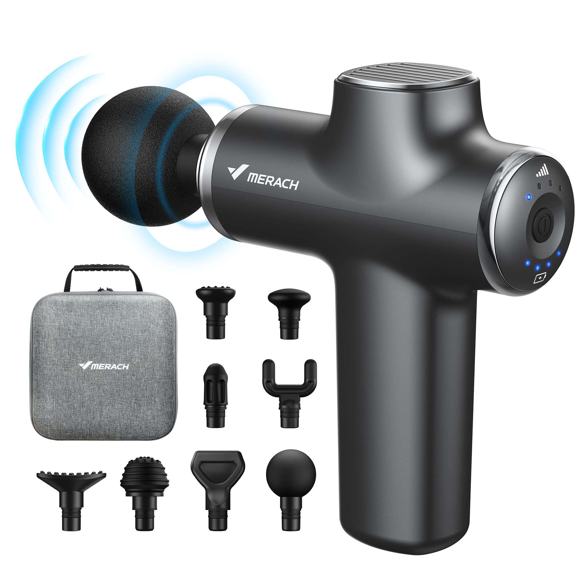 MERACH Mini Massage Gun - Percussion Muscle Massager for Pain Relief & Recovery | Portable Deep Tissue Massager for Athletes, Fitness Enthusiasts & Home Use