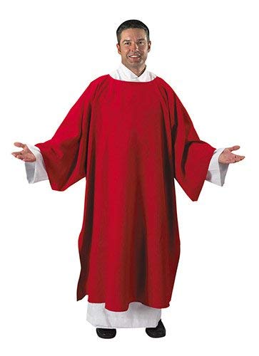 Christian Church Dalmatic Vestment - Red Liturgical Robe for Priests & Clergy | Perfect for Mass, Easter, Christmas & Special Ceremonies