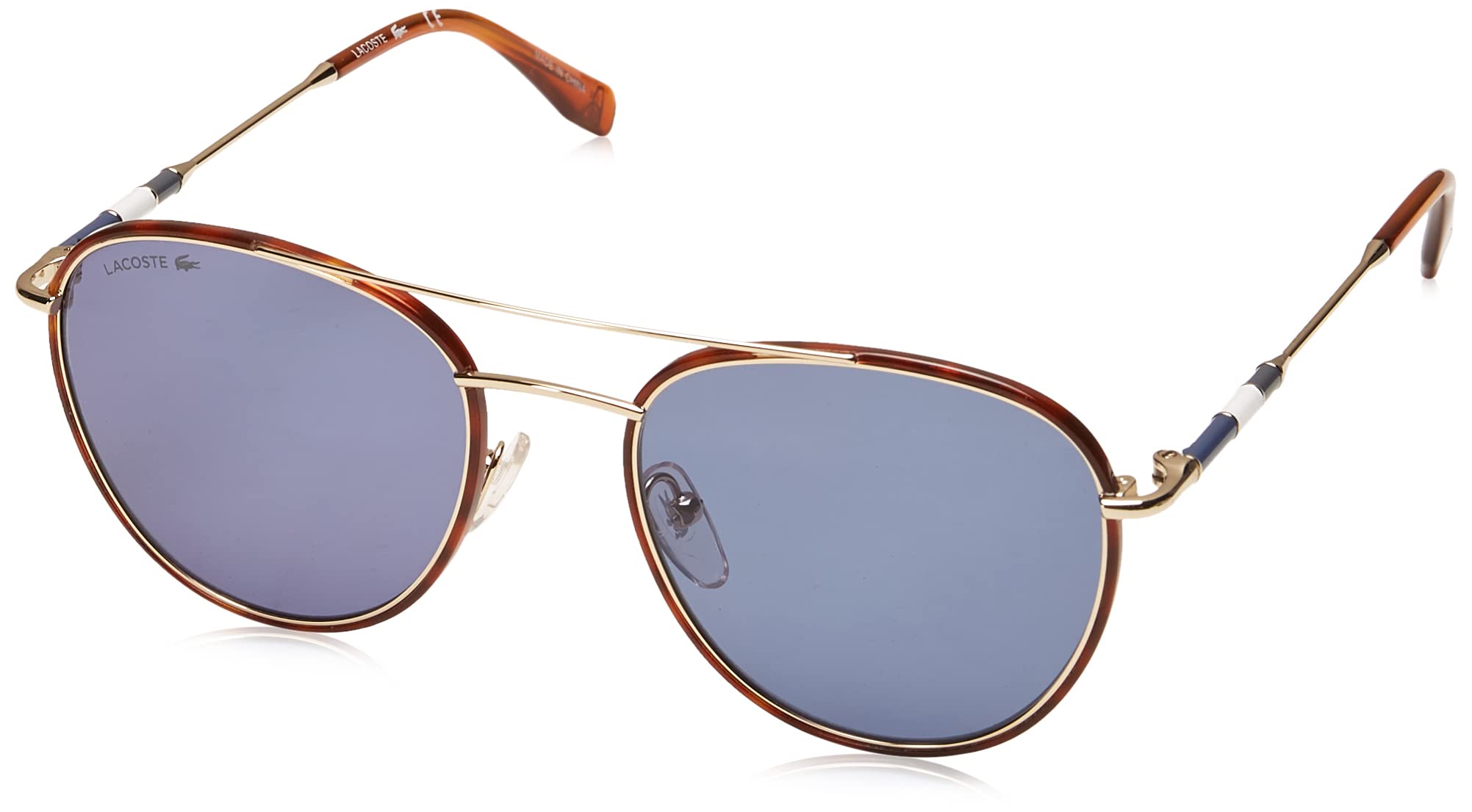 Lacoste Men's L102snd Oval Sunglasses - Polarized UV Protection, Classic Aviator Style for Driving, Outdoor & Fashion | Lightweight & Comfortable Fit