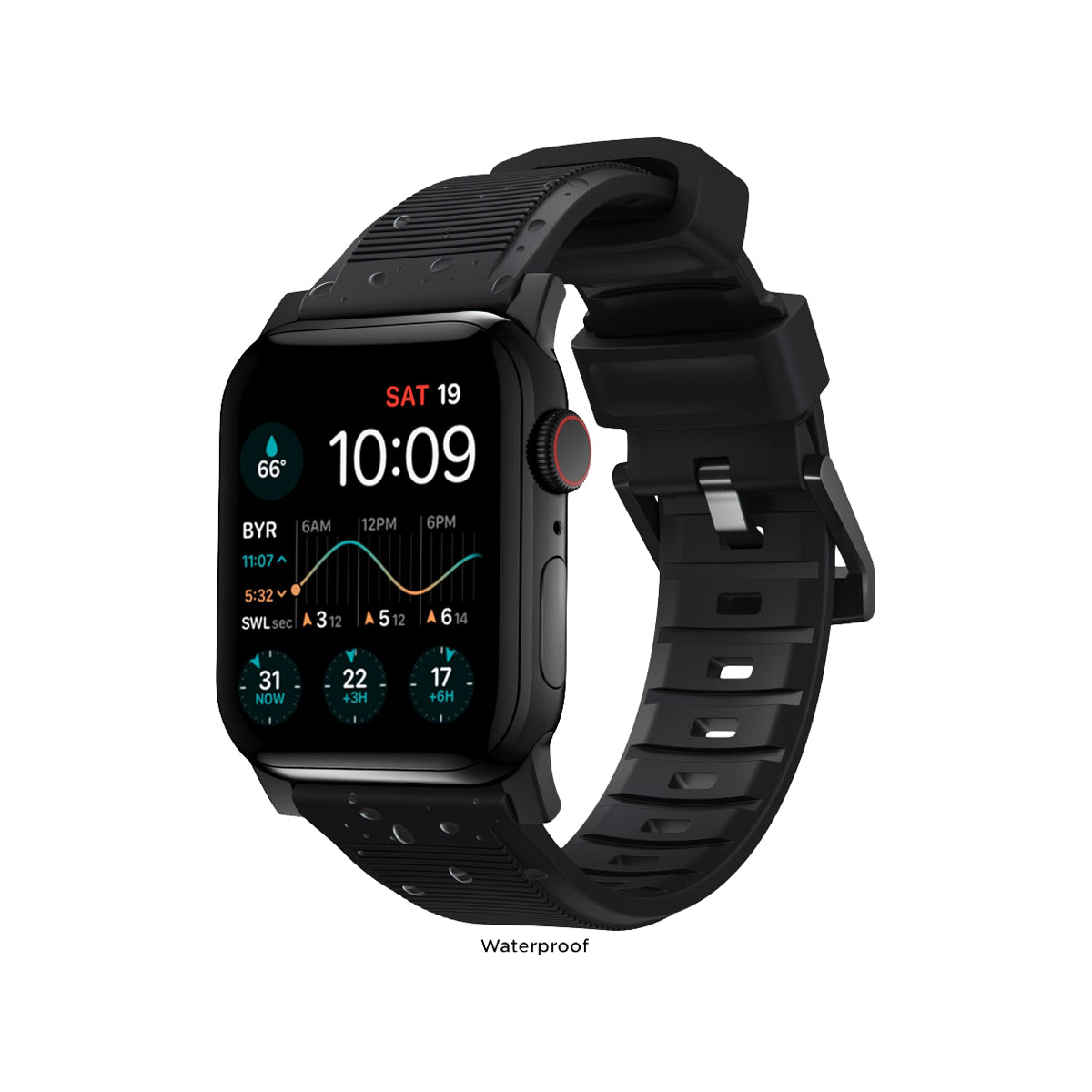 Nomad Rugged Band for Apple Watch 41mm - Durable Black Stainless Steel Strap | Perfect for Outdoor Activities, Workouts & Adventure Travel