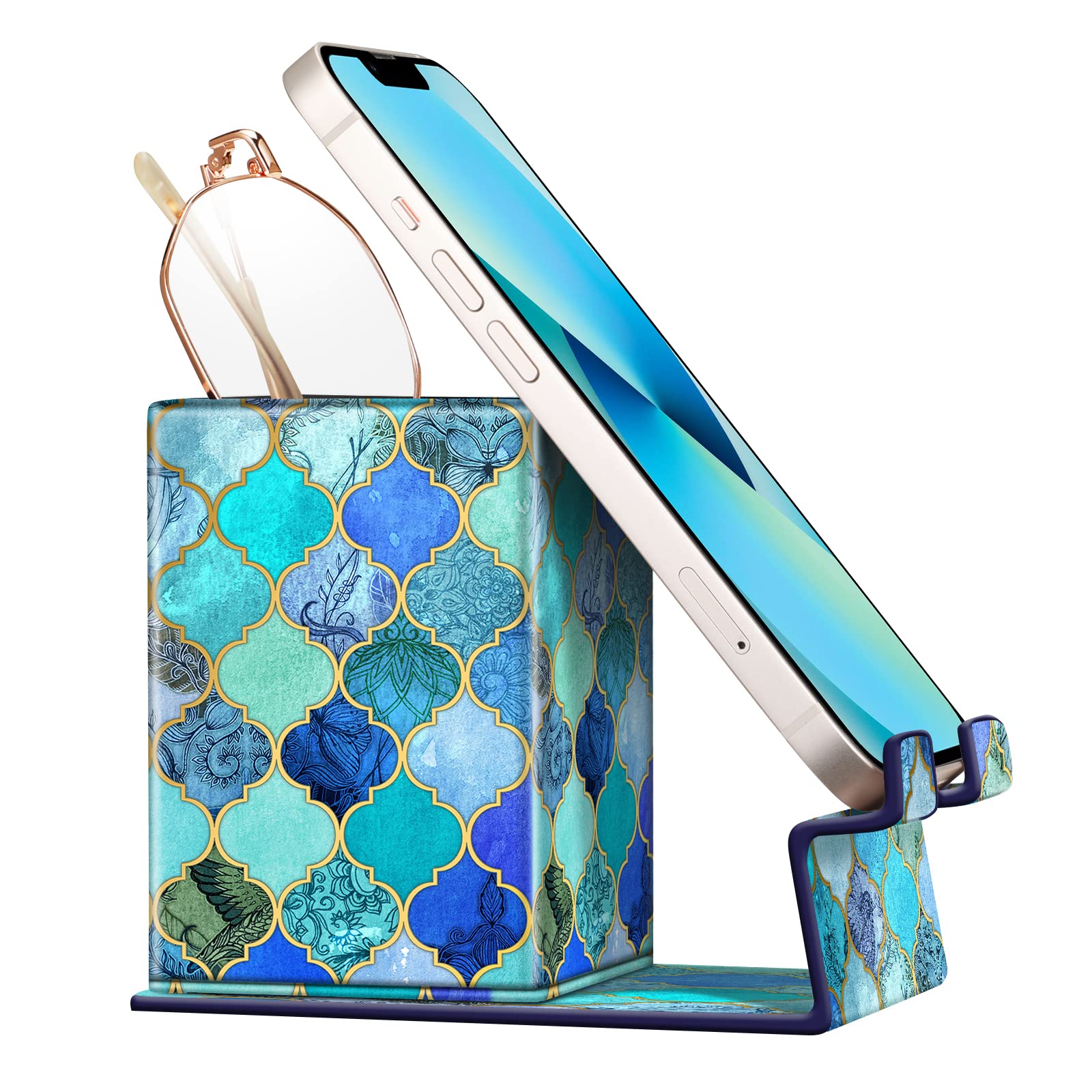 Fintie Magnetic Pencil Holder & Eyeglasses Stand - Jade Green Desktop Organizer for Office, School, Home - Perfect for Desks, Workstations, and Study Areas