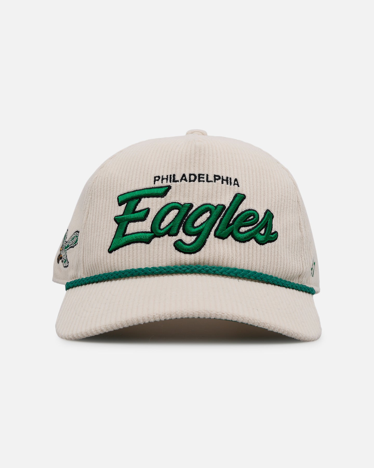 47 Brand Philadelphia Eagles 'Natural Script' Premium Hitch Corduroy Snapback Hat - Adjustable Baseball Cap for Men & Women - Perfect for Game Day, Sports Events & Casual Wear