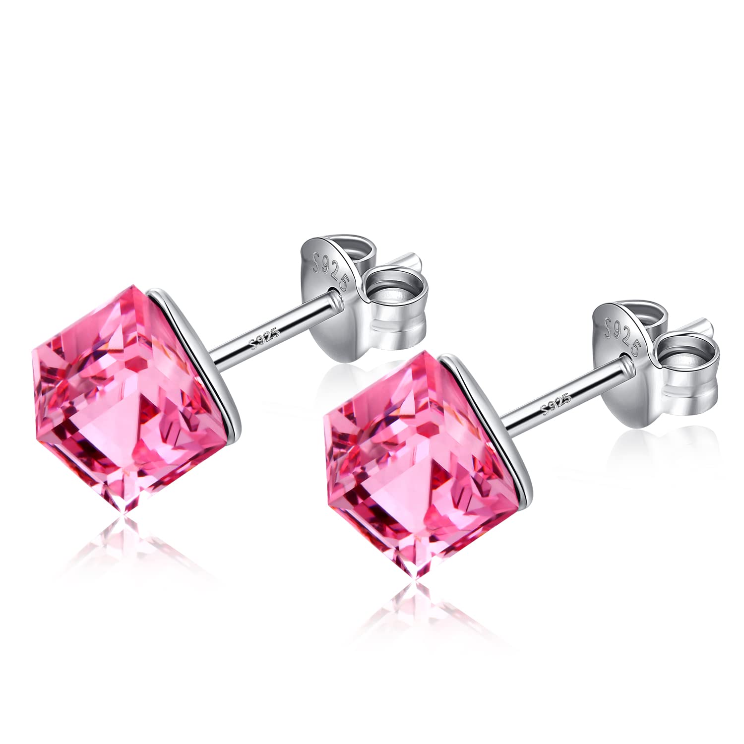 Sparkle Crystal Stud Earrings for Women & Men - 925 Sterling Silver Austrian Crystal Earrings | Hypoallergenic Jewelry Gift for Birthday, Anniversary & Special Occasions
