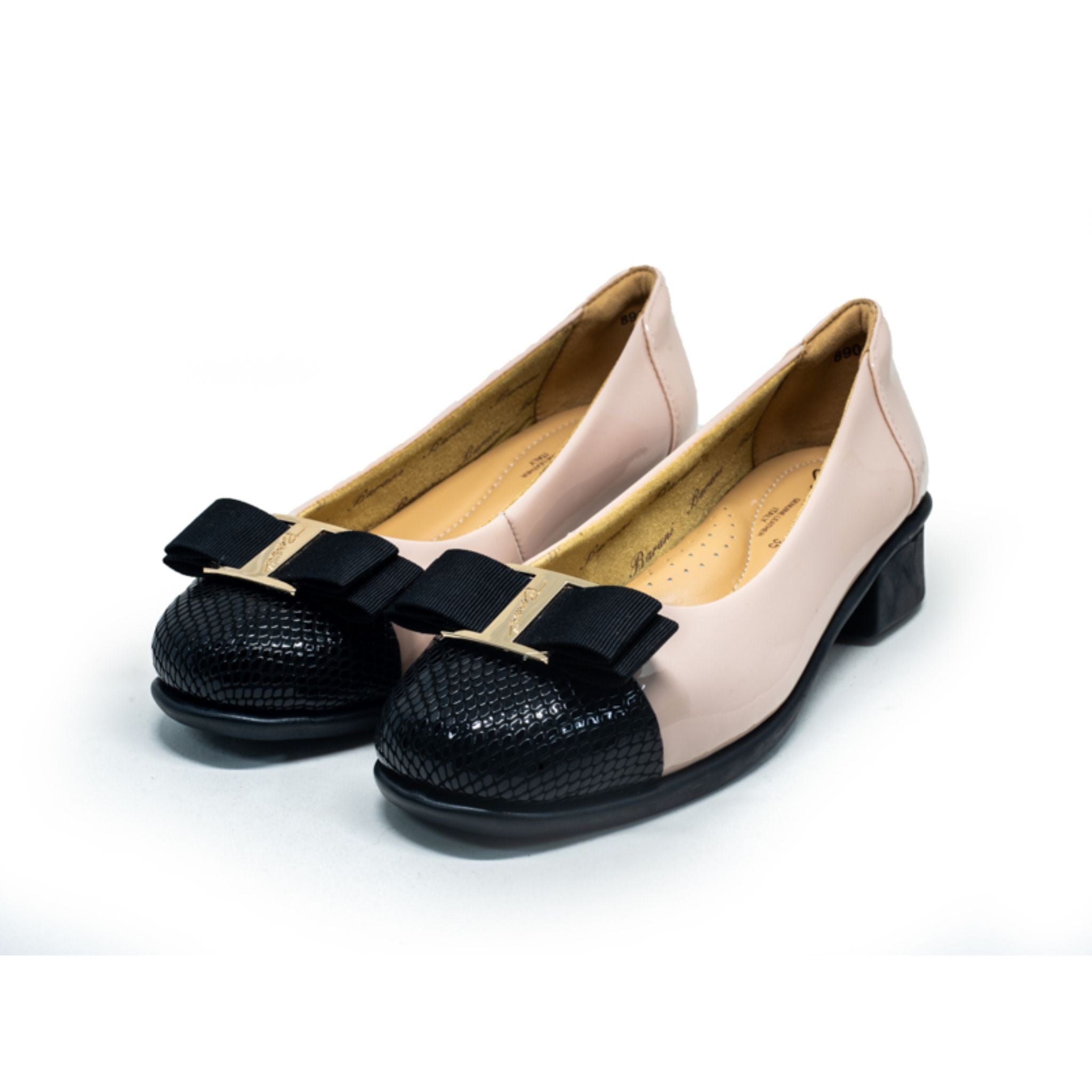 Barani Women's Genuine Leather Heeled Pumps - Comfortable Nude Dress Shoes for Work, Party & Wedding (Style 8901-52) | Perfect for Office, Evening Events & Special Occasions