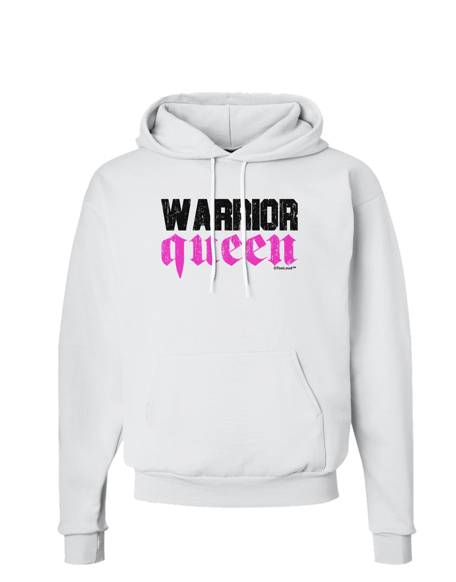 TOOLOUD Warrior Queen Pink Script Hoodie Sweatshirt for Women - Soft Fleece Pullover with Stylish Lettering - Perfect for Casual Wear, Gym, and Street Fashion