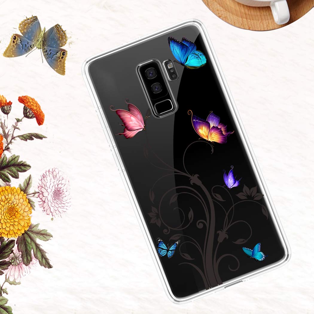 **Samsung Galaxy S9 Plus Phone Case for Women - Soft Clear TPU Shockproof Protective Cover with Butterfly Design | Slim Fit, Scratch-Resistant, Drop Protection | Perfect for Everyday Use, Work & Travel**