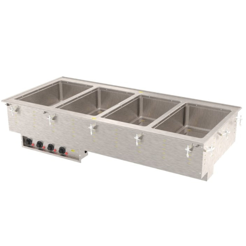 Vollrath 54 4 Pan Drop-In Hot Food Well with Manifold Drain & Auto Fill - Commercial Buffet Catering Equipment for Restaurants, Hotels, and Events