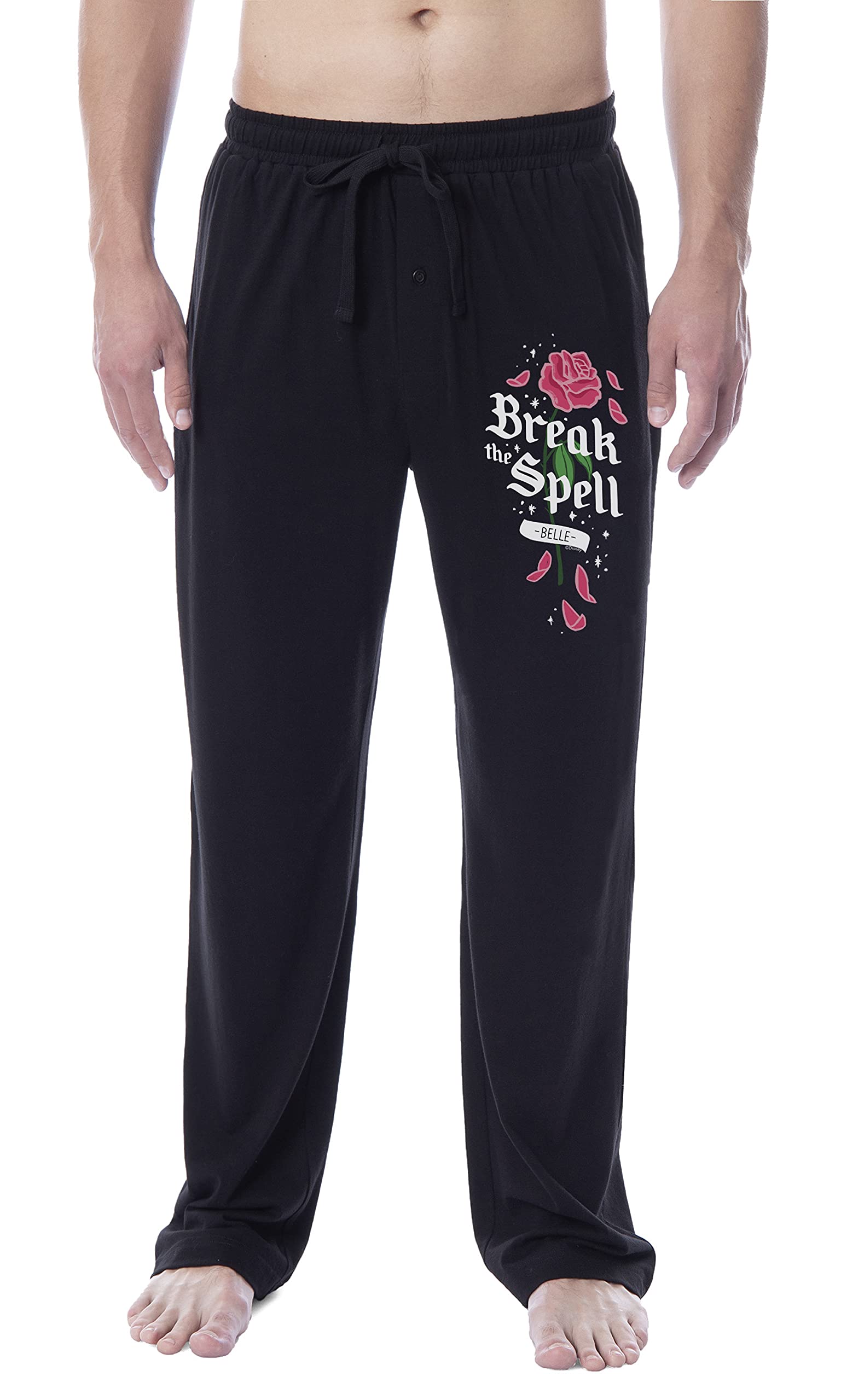 Disney Men's Beauty and The Beast Break The Spell Belle Sleep Pajama Pants - Cozy Lounge Pants for Movie Nights, Gifts & Disney Themed Sleepwear