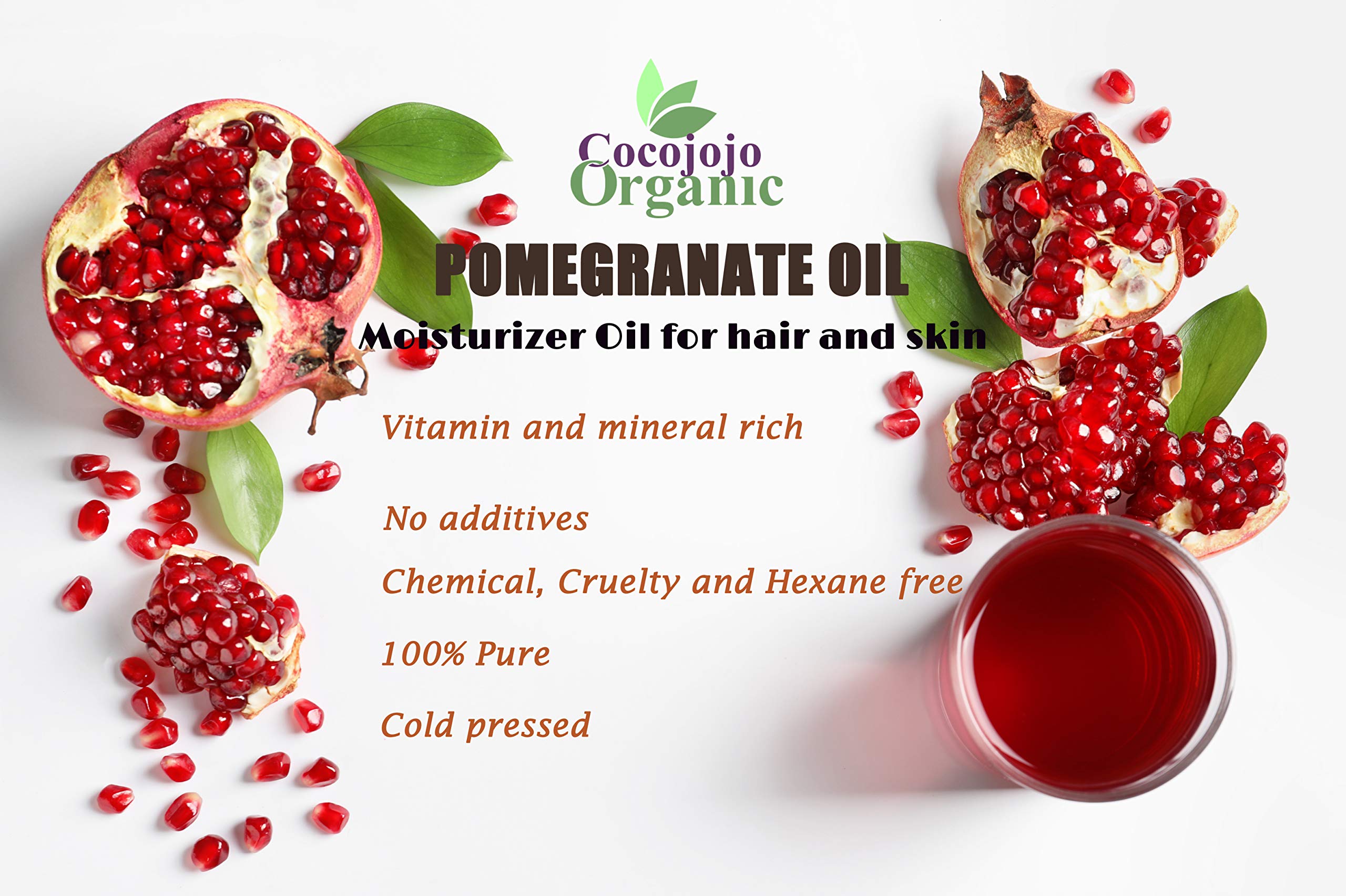 Pure Cold Pressed Pomegranate Seed Oil 1 Gallon (128 oz) - Unrefined Extra Virgin for Hair, Skin, Nails & Beard Care - Natural Moisturizer to Hydrate & Nourish - Perfect for DIY Beauty, Massage & Aromatherapy