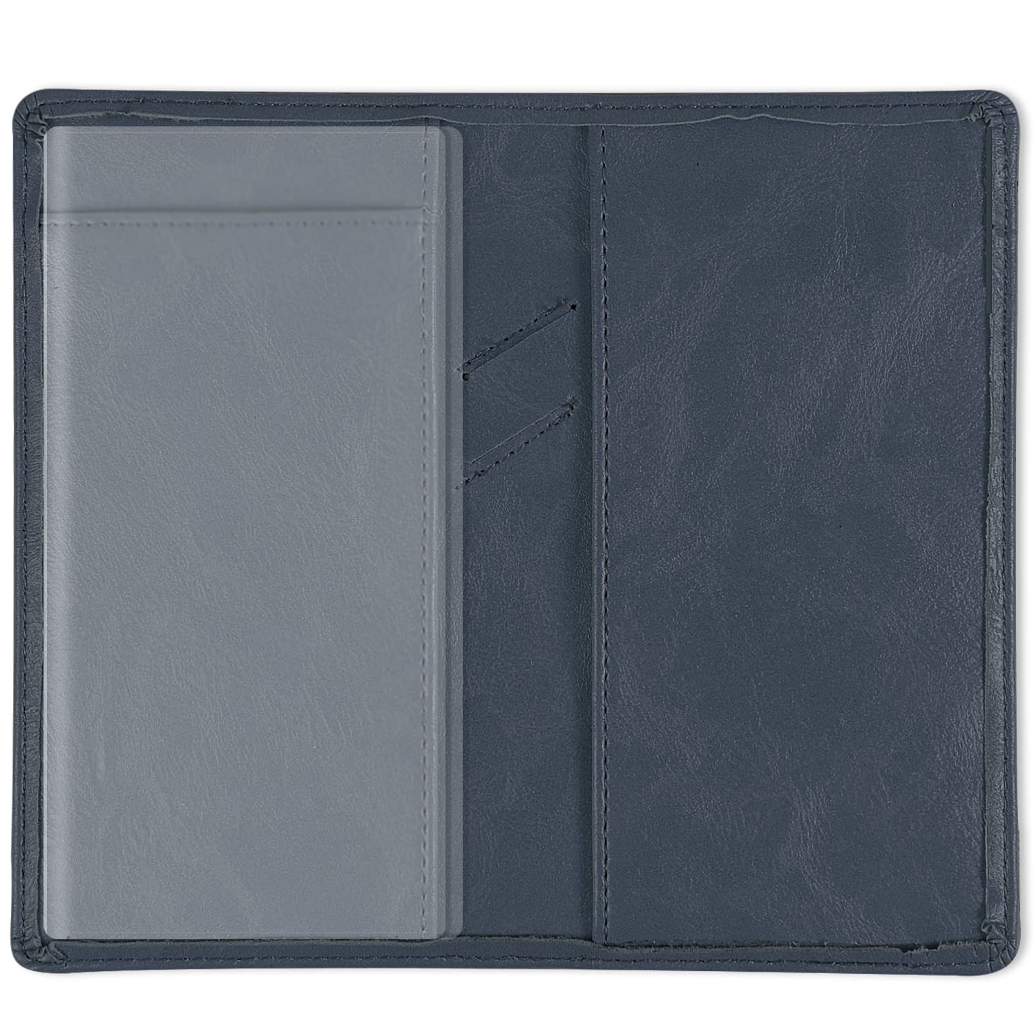 Sanlykate RFID Blocking PU Leather Checkbook Cover with Pen Holder - Denim Blue Wallet for Women & Girls | Top & Side Tear Check Protection | Free Divider | Perfect for Everyday Use, Office & Travel