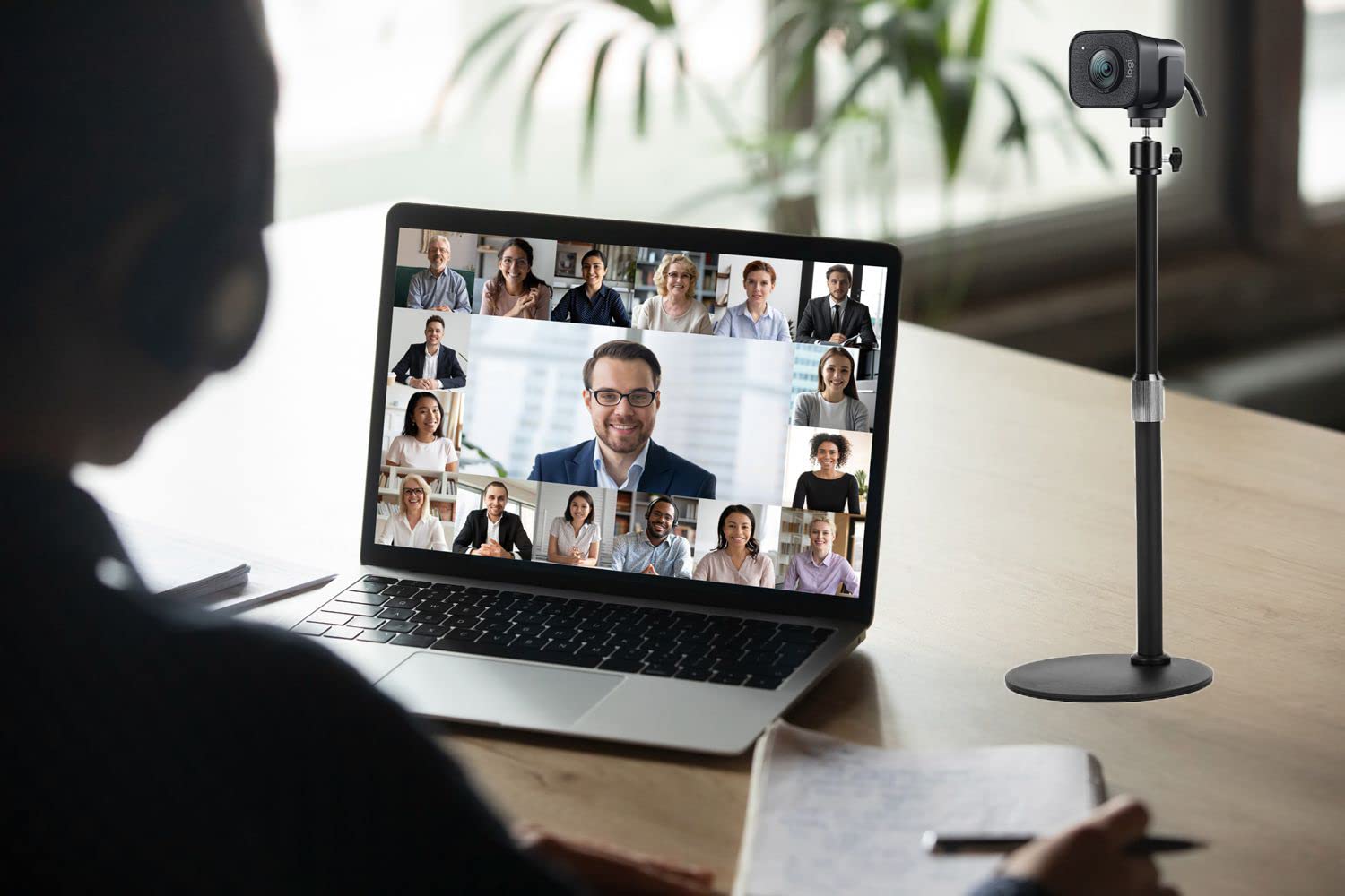 Magnetic Webcam Stand Holder - Adjustable Desktop Tripod Mount for Logitech Brio 101/301/501/4K (2022/2017), C270, C310 - Perfect for Video Conferencing, Live Streaming & Online Classes