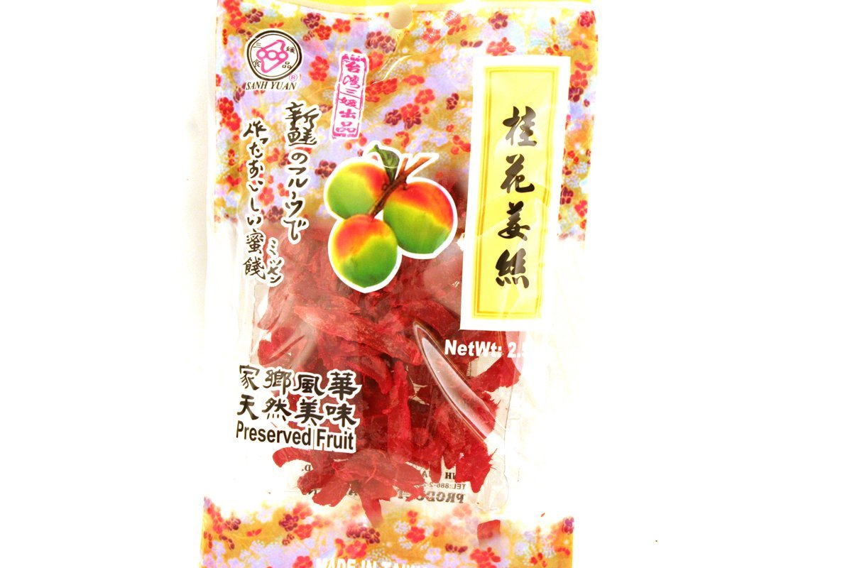 Organic Red Ginger Slices Preserved Fruit - 2.5oz (Pack of 3) | Sweet & Spicy Candied Ginger | Perfect for Baking, Tea, Snacking & Asian Cuisine