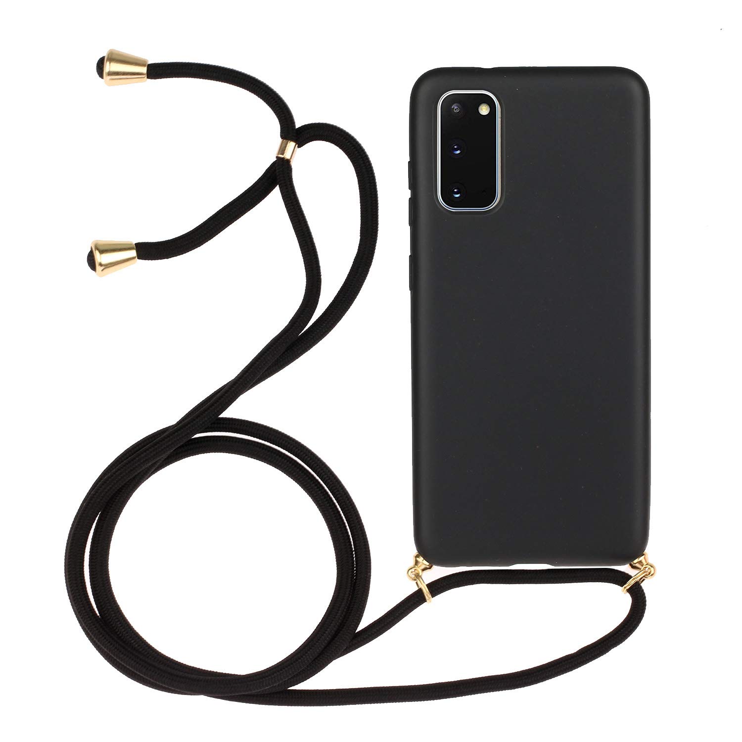 Eco-Friendly Samsung Galaxy A02S 5G Phone Case - Soft TPU Silicone Cover with Adjustable Lanyard Strap for Women (Black) | Perfect for Daily Use, Travel & Outdoor Activities