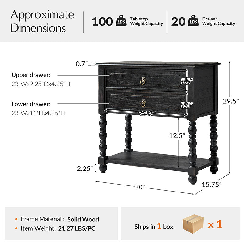 Multi-Functional Wooden Nightstand with USB Charging Port & Open Shelf - Modern Bedside Table for Bedroom, Living Room, or Office (Multiple Styles Available)